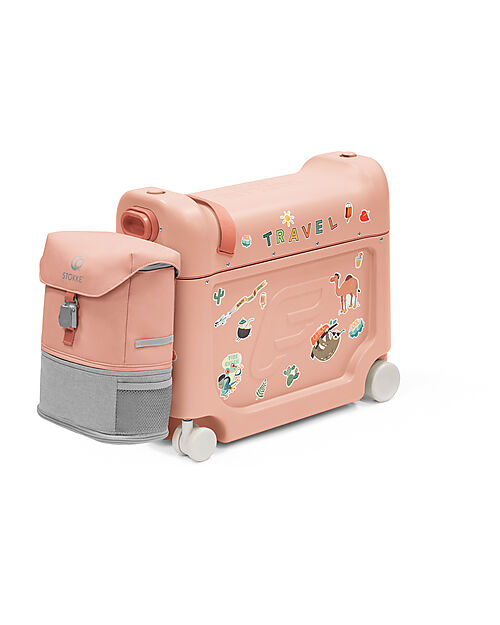 Stokke Jet Kids BedBox Ride-On Suitcase - Coral Pink Travel Bags