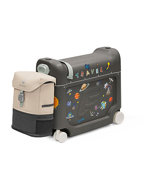 Stokke Jet Kids BedBox Ride-On Suitcase - Midnight Grey Travel Bags