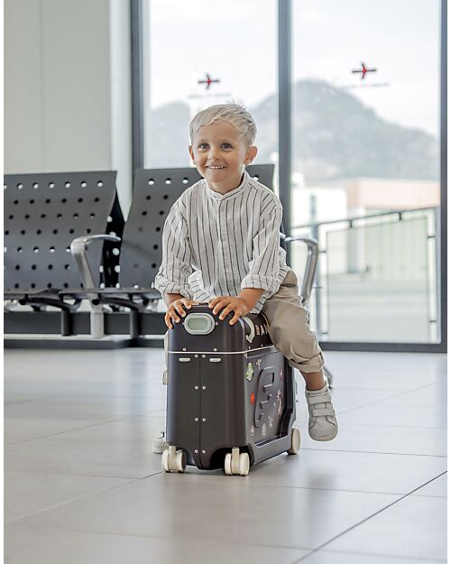 Stokke Jet Kids BedBox Ride-On Suitcase - Midnight Grey Travel Bags