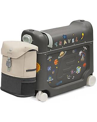Stokke JetKids Ride-On Suitcase + Expandable Backpack Travel Set - Midnight Grey Travel Bags
