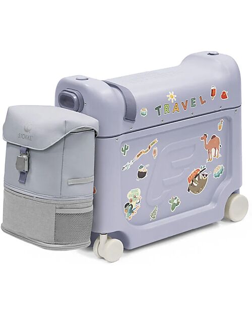 Stokke JetKids Travel Set Ride-On Suitcase + Expandable Backpack - Artic Blue Travel Bags