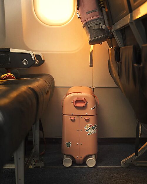 Stokke JetKids Travel Set Ride-On Suitcase + Expandable Backpack - Coral Pink Travel Bags