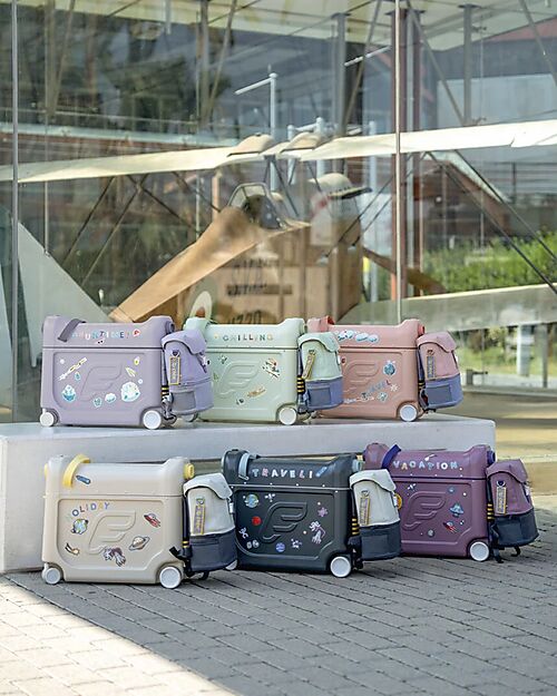 Stokke JetKids Travel Set Ride-On Suitcase + Expandable Backpack - Hazy Lilac Travel Bags
