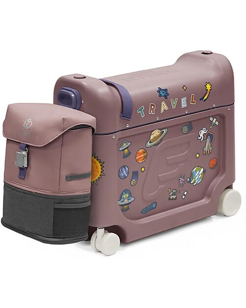 Stokke JetKids Travel Set Ride-On Suitcase + Expandable Backpack - Hazy Lilac Travel Bags