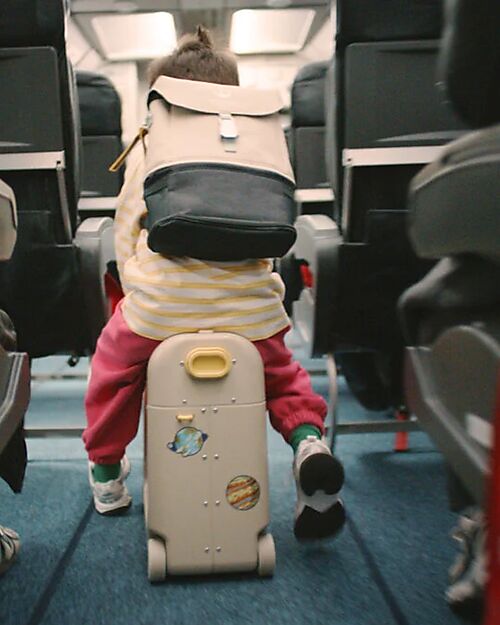 Stokke JetKids Travel Set Ride-on Suitcase + Expandable Backpack - Moonglow White Travel Bags