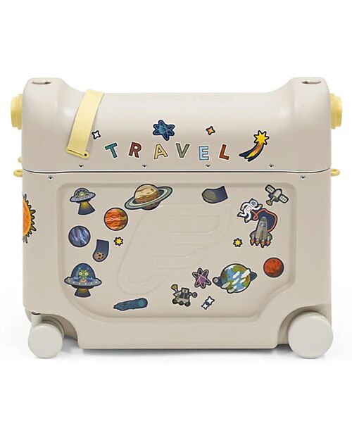 Stokke JetKids Travel Set Ride-on Suitcase + Expandable Backpack - Moonglow White Travel Bags