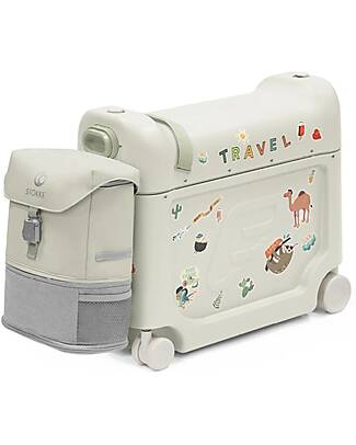 Stokke JetKids Travel Set Ride-on Suitcase + Expandable Backpack - Sea Green Travel Bags