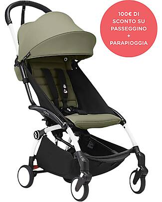 Stokke Offer YOYO3 Stroller Black Frame and Olive Seat - Raincover Included Lights Strollers