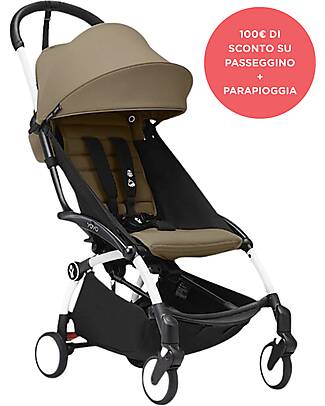 Stokke Offer YOYO3 Stroller White Frame and Toffee Seat - Raincover Lights Strollers