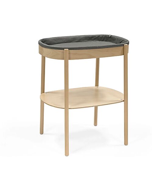 Stokke Oval Sleepi Changing Table - Naturale - Included Padded Mattress - Made with Beech Wood Changing Tables