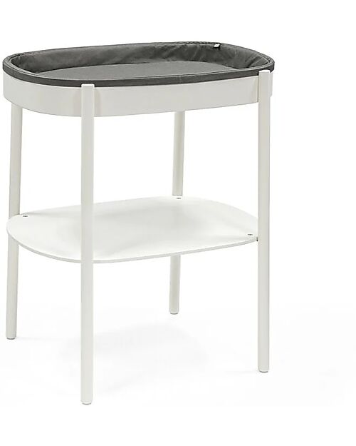 Stokke Oval Sleepi Changing Table - White - Included Padded Mattress - Made with Beech Wood Changing Tables