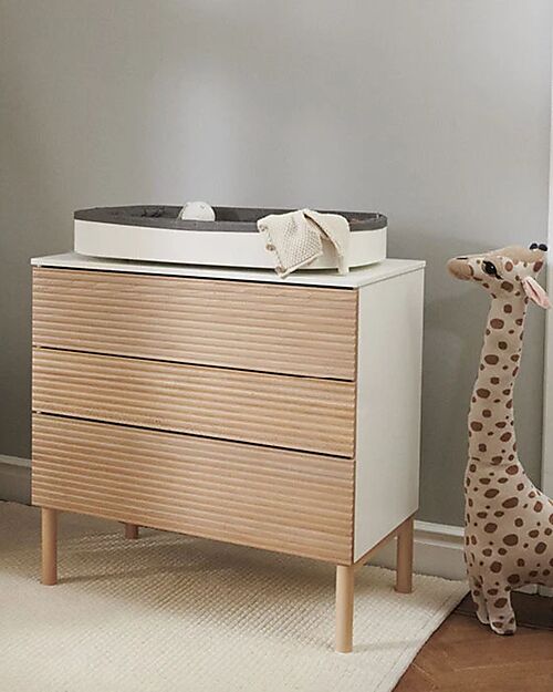 Stokke  Sleepi Chest of Drawers - with Drawers + Changing Table - White/Natural - Wood Dressers