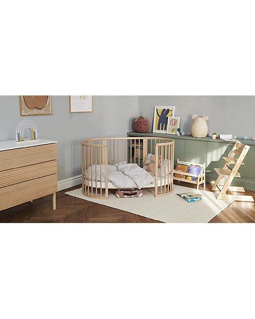 Stokke Sleepi Chest of Drawers - with Drawers - White/Natural - Wood Dressers