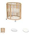 Stokke Sleepi Mini Pack - Natural Crib + Mattress + White Sheet Cribs & Moses Baskets