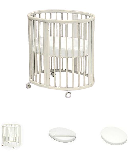 Stokke Sleepi Mini Pack - White Crib + Mattress + White Sheet Cribs & Moses Baskets