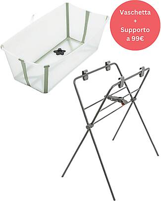 Stokke Special Offer Foldable Bathtub Flexi Bath Green + Stand Baby Bath Tubs and Accessories