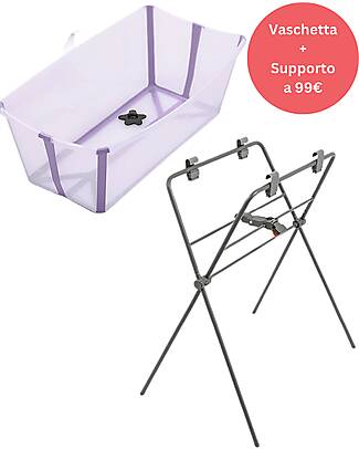 Stokke Special Offer Foldable Bathtub Flexi Bath Lavanda + Stand Baby Bath Tubs and Accessories