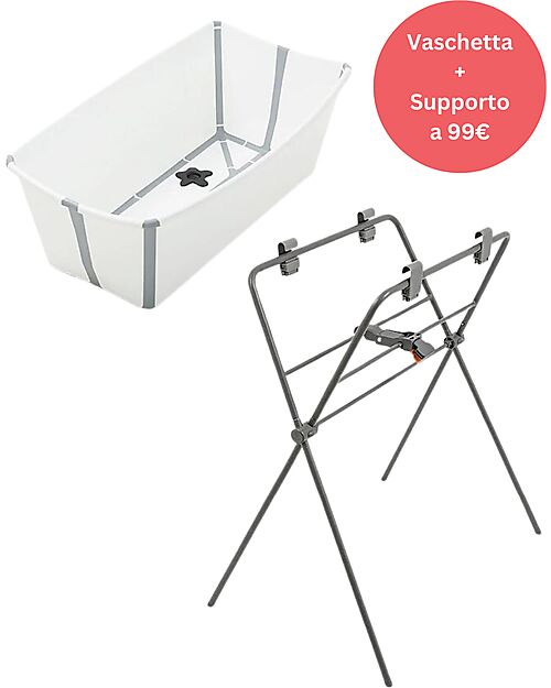 Stokke Special Offer Foldable Bathtub Flexi Bath White + Stand Baby Bath Tubs and Accessories