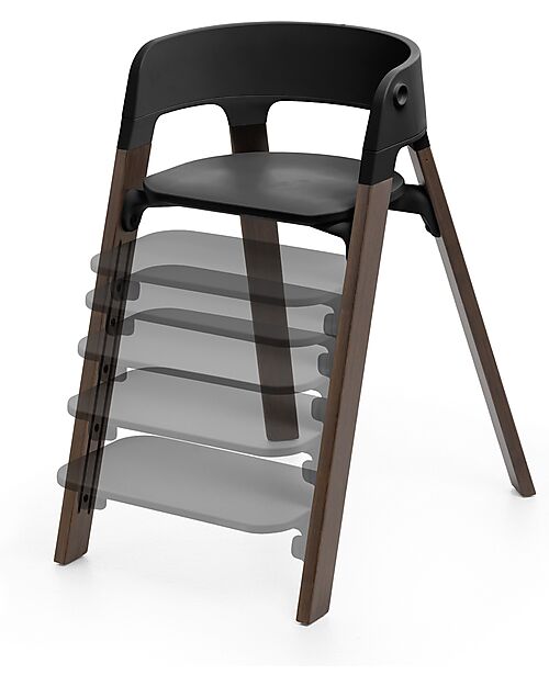 Stokke Steps High Chair - Black and Warm Brown - From 6 Months High Chairs