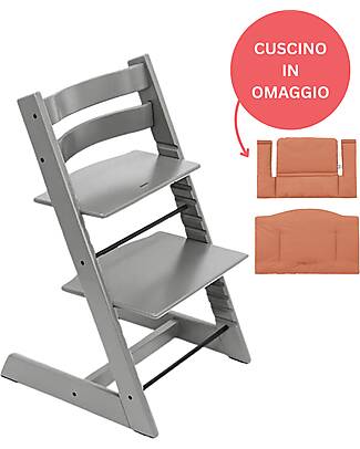 Stokke Storm Grey Tripp Trapp + Terracotta Cushion for Free! High Chairs