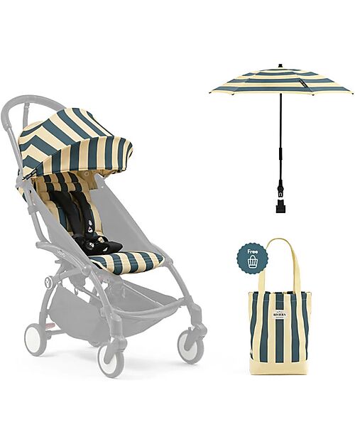 Stokke Summer Kit Riviera Collection - Monaco - Stroller Cover for YOYO3 + Free Sunshade and Bag Lights Strollers