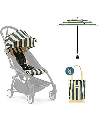 Stokke Summer Kit Riviera Collection - Monaco - Stroller Cover for YOYO3 + Free Sunshade and Bag Lights Strollers