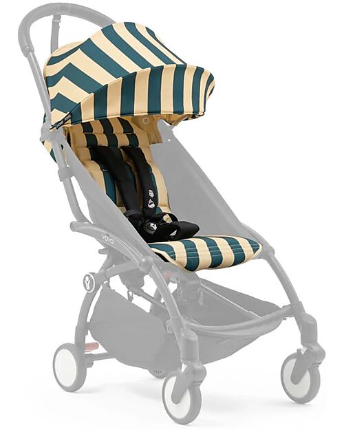 Stokke Summer Kit Riviera Collection - Monaco - Stroller Cover for YOYO3 + Free Sunshade and Bag Lights Strollers