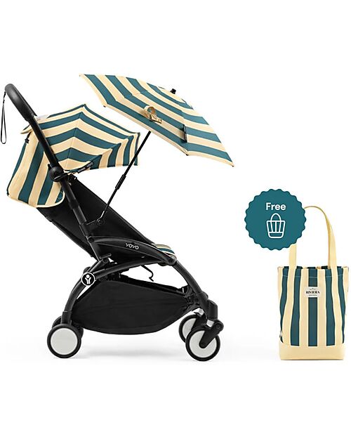 Stokke Summer Kit Riviera Collection - Monaco - Stroller Cover for YOYO3 + Free Sunshade and Bag Lights Strollers