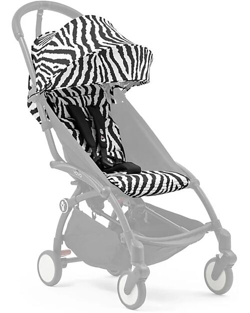 Stokke Textile Set for Stroller YOYO3 - 6+ months - Zebra Pushchairs