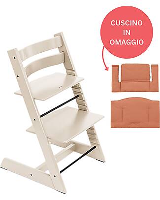 Stokke Vanilla Tripp Trapp + Terracotta Cushion for Free! High Chairs