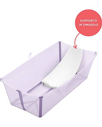 Stokke XL Flexi Bath Foldable Tub with Free Support - Lavander - for Infants and Children Baby Bath Tubs and Accessories