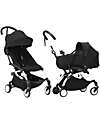 Stokke YOYO 3  Stroller Duo - White Frame + Black Bassinet 0+ and textile 6+  Trio and Duo Strollers