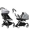Stokke YOYO 3 Stroller Duo - White Frame + Stone Bassinet 0+ and textile 6+  Trio and Duo Strollers