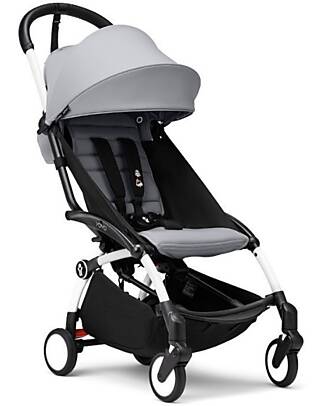 Stokke YOYO 3 Stroller Duo - White Frame + Stone Bassinet 0+ and textile 6+ Trio and Duo Strollers