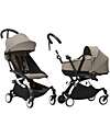 Stokke YOYO 3  Stroller Duo - White Frame + Taupe Bassinet 0+ and textile 6+  Trio and Duo Strollers