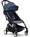 Stokke YOYO3 Stroller Black Frame and Air France Blue Seat - From 6 Months Lights Strollers