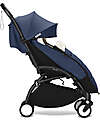 Stokke YOYO3 Stroller Black Frame and Air France Blue Seat - From 6 Months Lights Strollers