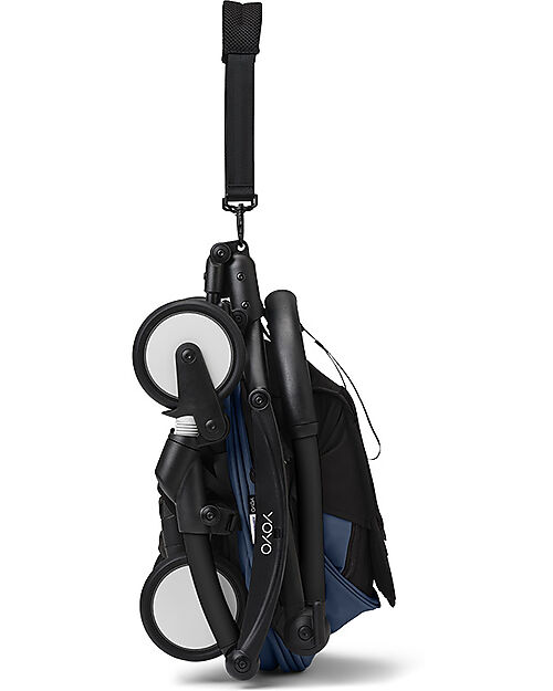 Stokke YOYO3 Stroller Black Frame and Air France Blue Seat - From 6 Months Lights Strollers