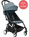 Stokke YOYO3 Stroller Black Frame and Aqua Seat for Free - From 6 Months Lights Strollers