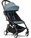 Stokke YOYO3 Stroller Black Frame and Aqua Seat - From 6 Months Lights Strollers