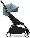 Stokke YOYO3 Stroller Black Frame and Aqua Seat - From 6 Months Lights Strollers