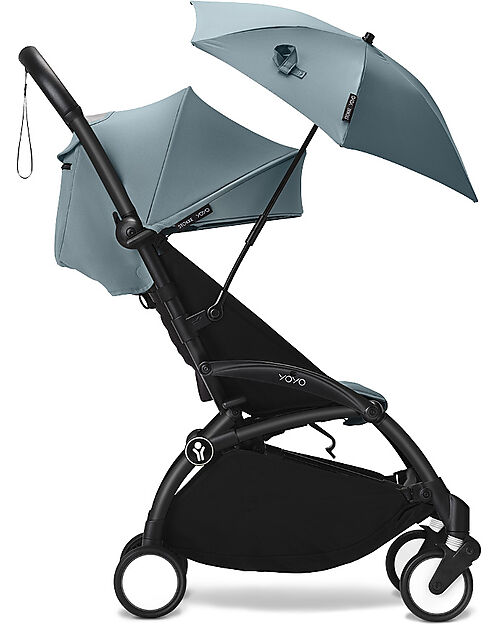 Stokke YOYO3 Stroller Black Frame and Aqua Seat - From 6 Months Lights Strollers