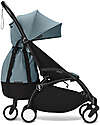 Stokke YOYO3 Stroller Black Frame and Aqua Seat - From 6 Months Lights Strollers
