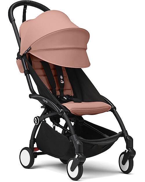 Stokke YOYO3 Stroller Black Frame and Ginger Seat - From 6 Months Lights Strollers