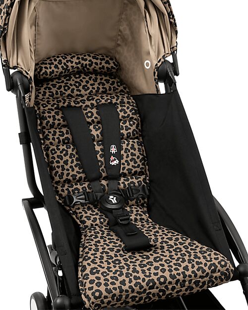 Stokke YOYO3 Stroller Black Frame and Leopard Seat - From 6 Months Lights Strollers