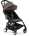 Stokke YOYO3 Stroller Black Frame and Leopard Seat - From 6 Months Lights Strollers