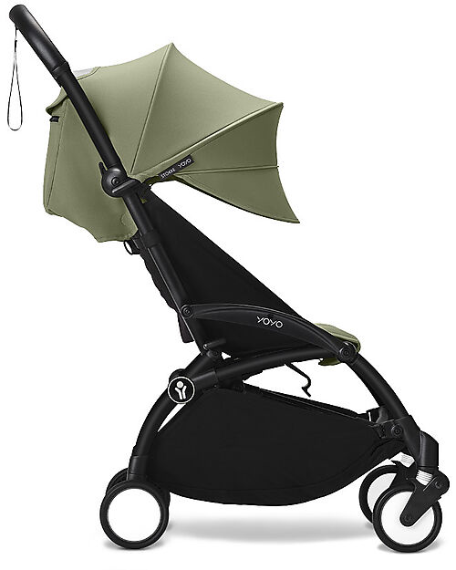 Stokke YOYO3 Stroller Black Frame and Olive Seat - From 6 Months Lights Strollers