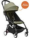 Stokke YOYO3 Stroller Black Frame and Olive Seat - From 6 Months Lights Strollers