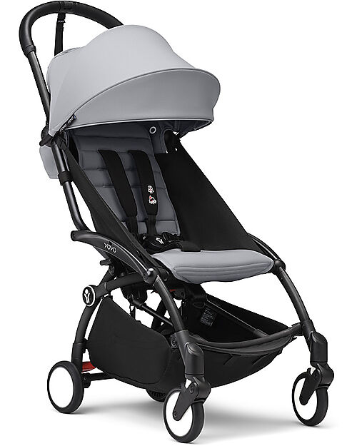 Stokke YOYO3 Stroller Black Frame and Stone Seat - From 6 Months Lights Strollers