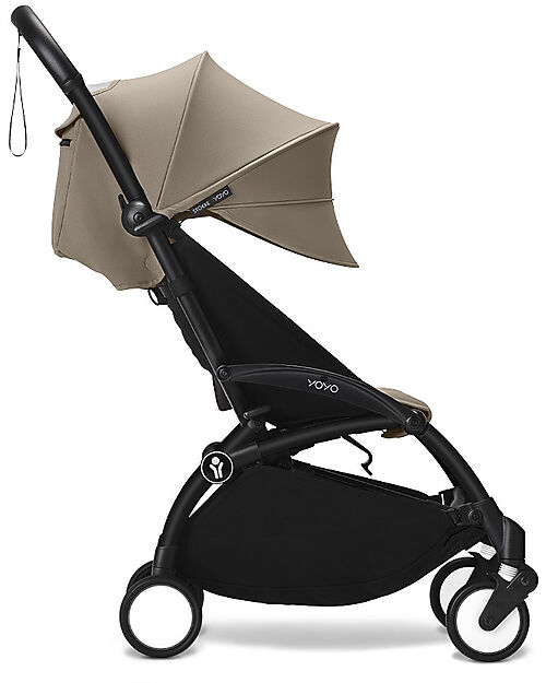 Stokke YOYO3 Stroller Black Frame and Taupe Seat - From 6 Months Lights Strollers
